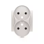 Simon 54 WMDW-P0131x-043 Pokrywa gniazda podwójnego z przesłonami do ramek PREMIUM; srebrny mat