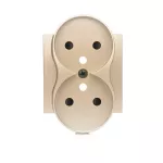 Simon 54 WMDW-P0131x-044 Pokrywa gniazda podwójnego z przesłonami do ramek PREMIUM; złoty mat