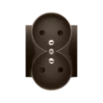 Simon 54 WMDW-P0131x-046 Pokrywa gniazda podwójnego z przesłonami do ramek PREMIUM; brąz mat