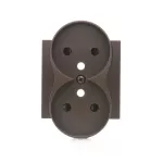 Simon 54 WMDW-P0131x-046 Pokrywa gniazda podwójnego z przesłonami do ramek PREMIUM; brąz mat