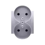 Simon 54 WMDW-P0131N-043 Pokrywa gniazda podwójnego z przesłonami do ramek NATURE; srebrny mat