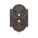 Simon 54 WMDW-P0131N-046 Pokrywa gniazda podwójnego z przesłonami do ramek NATURE; brąz mat