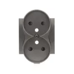 Simon 54 WMDW-P0131N-048 Pokrywa gniazda podwójnego z przesłonami do ramek NATURE; antracyt