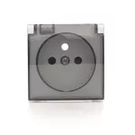 Simon 54 WMDW-P3121x-043 Pokrywa gniazda do wersji IP44 z przesłonami, klapka transparentna; srebrny mat Wymagana uszczelka IP44 do ramki