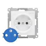 Simon 55 WMDW-TGD1ZP-111 Pokrywa gniazda wtyczkowego pojedynczego z kluczem DATA do: SGZ1CM/ SGZ1M; Biały mat