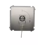 Simon Basic WMUL-0K01xx-H011 Łącznik jednobiegunowy z kluczem, 2 pozycyjny, „0-I” styk N/O. Możliwość wyjęcia klucza w każdej pozycji; satynowy