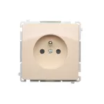 Simon Basic WMUW-00111C-9021 Gniazdo wtyczkowe pojedyncze z uziemieniem (moduł) 16A, 250V~ z przesłonami torów prądowych, szybkozłącza; beż