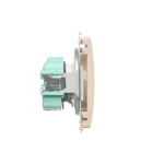 Simon Basic WMUW-00111C-9021 Gniazdo wtyczkowe pojedyncze z uziemieniem (moduł) 16A, 250V~ z przesłonami torów prądowych, szybkozłącza; beż