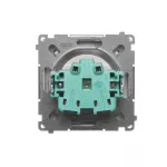 Simon Basic WMUW-00111C-J021 Gniazdo wtyczkowe pojedyncze z uziemieniem (moduł) 16A, 250V~ z przesłonami torów prądowych, szybkozłącza; stal inox