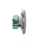 Simon Basic WMUW-00111C-4021 Gniazdo wtyczkowe pojedyncze z uziemieniem (moduł) 16A, 250V~ z przesłonami torów prądowych, szybkozłącza; srebrny mat