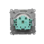 Simon Basic WMUW-00111C-4021 Gniazdo wtyczkowe pojedyncze z uziemieniem (moduł) 16A, 250V~ z przesłonami torów prądowych, szybkozłącza; srebrny mat