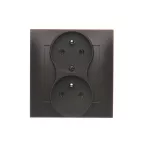 Simon 54 WMDW-00210Y-046 Gniazdo wtyczkowe z uziemieniem podwójne, z funkcją niezmienności faz, 16A, 250V~, zaciski śrubowe. Kompletne - nie do ramek; brąz mat