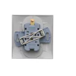 Simon 54 WMDW-00210Z-043 Gniazdo wtyczkowe z uziem. podwójne, z funkcją niezmienności faz, z przesłonami, 16A, 250V~, zac. śrubowe. Kompletne - nie do ramek; srebrny mat