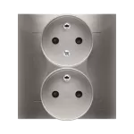 Simon 54 WMDW-00210Z-044 Gniazdo wtyczkowe z uziem. podwójne, z funkcją niezmienności faz, z przesłonami, 16A, 250V~, zac. śrubowe. Kompletne - nie do ramek; złoty mat