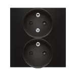 Simon 54 WMDW-00210Z-048 Gniazdo wtyczkowe z uziem. podwójne, z funkcją niezmienności faz, z przesłonami, 16A, 250V~, zac. śrubowe. Kompletne - nie do ramek; antracyt