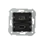 Simon 82 W7-501095-03X-XXXX Gniazdo USB + HDMI (V1.4), żeńskie. Podłączenie HDMI kątowe. !Wymagana puszka podtynkowa wielopolowa (nie łączona)