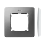 Simon 82 Detail W8-200610-093-xxxx Ramka 1-krotna, Detail ORIGINAL-air, ALUMINIUM / podstawa Biała