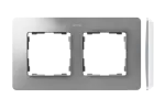Simon 82 Detail W8-200620-093-xxxx Ramka 2-krotna, Detail ORIGINAL-air, ALUMINIUM / podstawa Biała