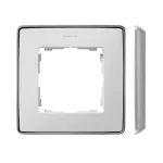 Simon 82 Detail W8-201610-24x-xxxx Ramka 1-krotna, Detail SELECT-metal, BIAŁA / podstawa Aluminium