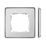 Simon 82 Detail W8-201610-244-xxxx Ramka 1-krotna, Detail SELECT-metal, BIAŁA / podstawa Chrom