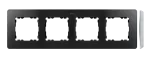 Simon 82 Detail W8-201640-240-xxxx Ramka 4-krotna, Detail SELECT-metal, GRAFIT / podstawa Aluminium