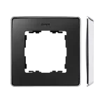 Simon 82 Detail W8-201610-241-xxxx Ramka 1-krotna, Detail SELECT-metal, GRAFIT / podstawa Chrom