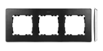 Simon 82 Detail W8-201630-241-xxxx Ramka 3-krotna, Detail SELECT-metal, GRAFIT / podstawa Chrom
