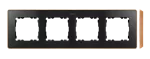 Simon 82 Detail W8-201640-271-xxxx Ramka 4-krotna, Detail SELECT-drewno, GRAFIT / podstawa Drewno