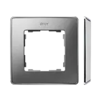 Simon 82 Detail W8-201610-093-xxxx Ramka 1-krotna, Detail SELECT-metal, ALUMINIUM / podstawa Chrom