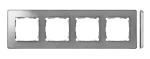 Simon 82 Detail W8-201640-093-xxxx Ramka 4-krotna, Detail SELECT-metal, ALUMINIUM / podstawa Chrom