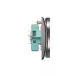 Simon Basic WMBW-102101-J011 Gniazdo wtyczkowe z uziemieniem podwójne, z funkcją niezmienności faz, 16A, 250V~, zaciski śrubowe. Kompletne - nie do ramek; stal inox