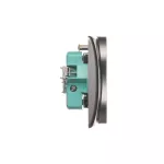 Simon Basic WMBW-102102-J011 Gniazdo wtyczkowe z uziemieniem podwójne, z funkcją niezmienności faz, z przesłonami, 16A, 250V~, zaciski śrubowe. Kompletne - nie do ramek; stal inox