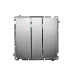 Simon Basic WMUL-020xx2-H011 Łącznik potrójny z podświetleniem LED (moduł) 10AX, 250V~, szybkozłącza; satynowy