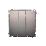 Simon Basic WMUL-020xx2-J011 Łącznik potrójny z podświetleniem LED (moduł) 10AX, 250V~, szybkozłącza; stal inox