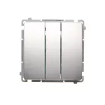 Simon Basic WMUL-020xx3-4011 Przycisk potrójny (moduł) 10AX, 250V~, szybkozłącza; srebrny mat