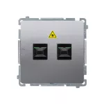 Simon Basic WMUK-051022-J011 Gniazdo światłowodowe / optyczne podwójne SC/APC (moduł); stal inox