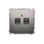 Simon Basic WMUK-051022-J011 Gniazdo światłowodowe / optyczne podwójne SC/APC (moduł); stal inox