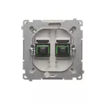 Simon Basic WMUK-051022-J011 Gniazdo światłowodowe / optyczne podwójne SC/APC (moduł); stal inox