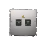 Simon Basic WMUK-051022-4011 Gniazdo światłowodowe / optyczne podwójne SC/APC (moduł); srebrny mat