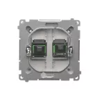 Simon Basic WMUK-051022-4011 Gniazdo światłowodowe / optyczne podwójne SC/APC (moduł); srebrny mat