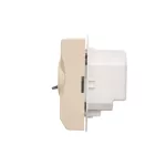 Simon Basic WMUR-011xxx-9011 Regulator temperatury z czujnikiem zewnętrznym, 16A, 230V~. Montaż gniazda na wkręty do puszki; beż