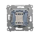 Simon 54 WMDL-0600xx-043 Łącznik schodowy bez piktogramu (moduł) 10AX, 250V~, szybkozłącza; srebrny mat