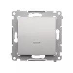 Simon 54 WMDL-0610xU-043 Łącznik schodowy z podświetleniem LED bez piktogramu (moduł) 10AX, 250V~, szybkozłącza; srebrny mat
