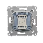 Simon 54 WMDL-0610xU-043 Łącznik schodowy z podświetleniem LED bez piktogramu (moduł) 10AX, 250V~, szybkozłącza; srebrny mat