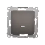 Simon 54 WMDL-0610xU-046 Łącznik schodowy z podświetleniem LED bez piktogramu (moduł) 10AX, 250V~, szybkozłącza; brąz mat