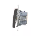 Simon 54 WMDL-0610xU-046 Łącznik schodowy z podświetleniem LED bez piktogramu (moduł) 10AX, 250V~, szybkozłącza; brąz mat