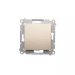 Simon 54 WMDL-06012x-044 Łącznik schodowy bez piktogramu (moduł) 16AX, 250V~, zaciski śrubowe; złoty mat