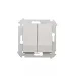 Simon 54 WMDL-06020x-011 Łącznik schodowy podwójny bez piktogramu (moduł) 10AX, 250V~, zaciski śrubowe; biały