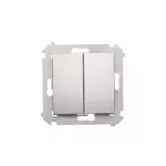 Simon 54 WMDL-06020x-043 Łącznik schodowy podwójny bez piktogramu (moduł) 10AX, 250V~, zaciski śrubowe; srebrny mat