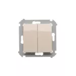 Simon 54 WMDL-06120x-041 Łącznik schodowy podwójny z podświetleniem bez piktogramu (moduł) 10AX, 250V~, zaciski śrubowe; kremowy